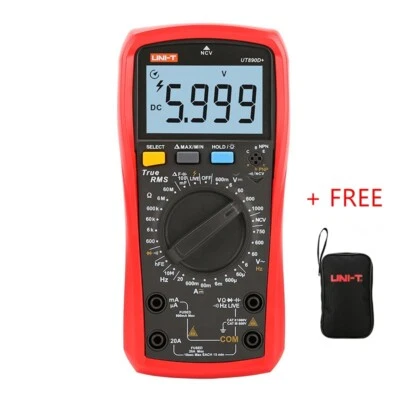 UNI-T UT890D+ True RMS Digital Multimeter AC/DC Volt Amp NCV Cap OHM Freq Tester - Image 1 of 4
