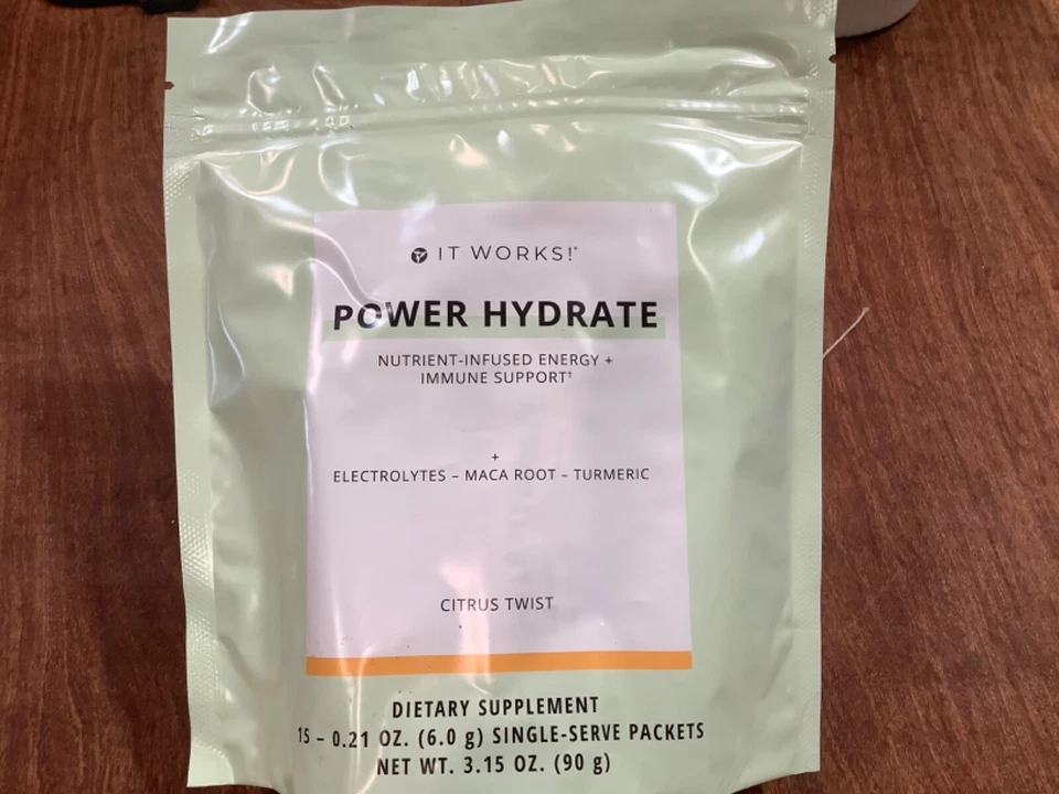 ¡FUNCIONA!  Power Hydrate, bolsa de 15 paquetes. ENERGY PLUS APOYO INMUNOLÓGICO!  Foto 1 de 4