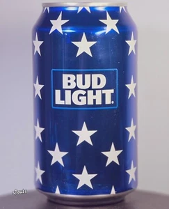 2016 BUD LIGHT STARS BEER CAN USA INDEPENDENCE DAY 4th JULY PATRIOTIC BLUE WHITE - Picture 1 of 8
