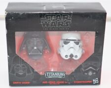 Titanium Black Series SW Star Wars STORMTROOPER & DARTH VADER Mini Helmets - NIP