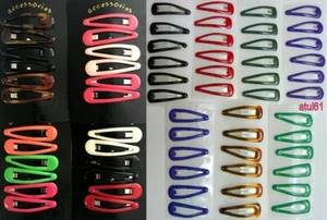 Hair Clips Slides Grips Girl Girls FASHION SNAP 6 Big Colours Accessories - Picture 1 of 26