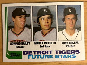 1982 Topps Tigers Future Stars RC Howard Bailey Marty Castillo Dave Rucker #261