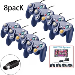 8 Pack Purple Wired NGC Game Controllers for Gamecube Console - Picture 1 of 8