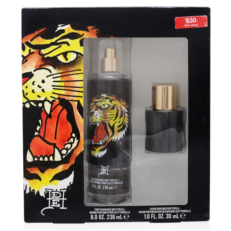 Ed Hardy Tiger чернила на Christian Audigier 2шт подарочный набор - новый SL. Поврежденная коробка - Изображение 1 из 1