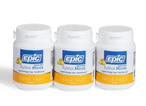 3 x Epic Xylitol Fresh Fruit Mints 180 Pieces SugarFree Dental Care 540 Pcs - Picture 1 of 2