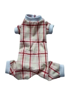 Rosa Ton karierter Strick-Pyjama Schlafanzug Hund Welpe Teetasse Haustierkleidung 4 XS - Large - Bild 1 von 4