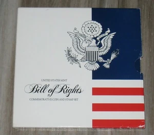 Juego de monedas y sellos de la Declaración de Derechos de los Estados Unidos con medio dólar de plata 1993 - Imagen 1 de 7