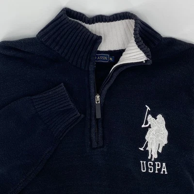 U.S. Polo Assn. Mens XL Pullover Sweater Quarter Zip Jumper Casual Top - Image 1 of 4
