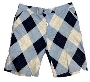 Loud Mouth Argyle Carolina Blue Mens Cotton Golf Shorts 40x9 - Picture 1 of 4