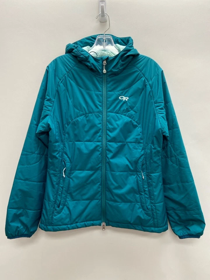 Chaqueta de mujer Outdoor Research talla L verde aguamarina con capucha y cremallera Foto 1 de 1