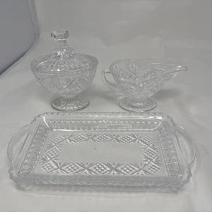Dublin Crystal Creamer Sugar Small Serving Tray (10”) Shannon Godinger - Picture 1 of 6