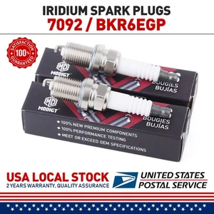 2Pcs   Iridium Spark Plugs 7092 BKR6EGP Fit For 2001-2005 Kia Rio New - Picture 1 of 17