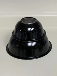 VTG 2 PC PYREX BLACK BOWLS #322 1.0L And #325 2.5L Retro clear bottom Halloween - Picture 1 of 18
