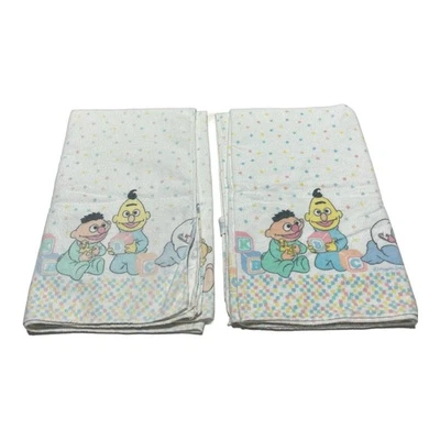 2 cobertores de recepção vintage de flanela de algodão rua gergelim pássaro grande Riegel - Imagem 1 de 4