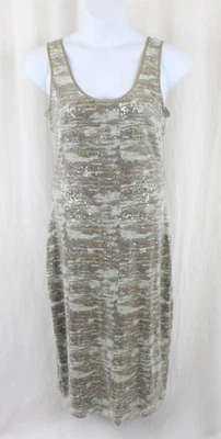 Ramy Brook Women's Brown Gray Camouflage Sequin Sleeveless Dress Size Large - Image 1 of 4