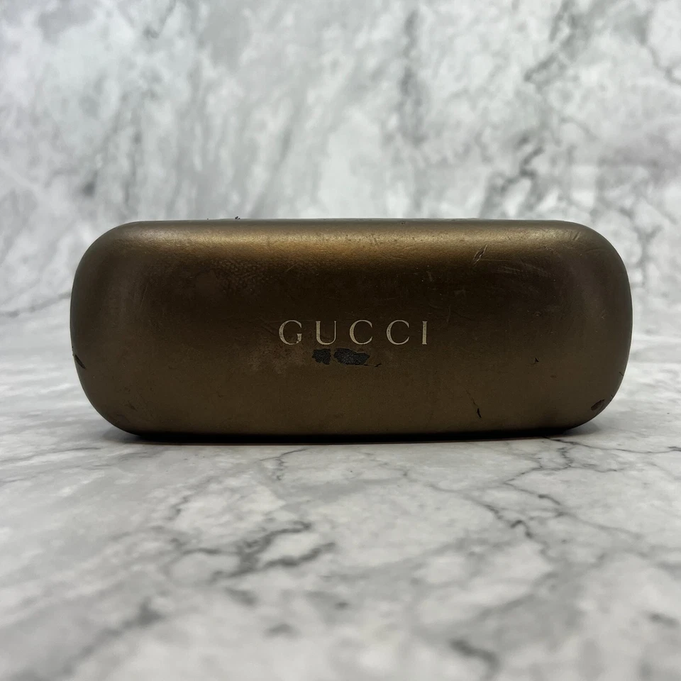 Auténticas gafas de sol Gucci vacías estuche rígido doradas 6" x 2,8" x 1,5" Foto 1 de 4