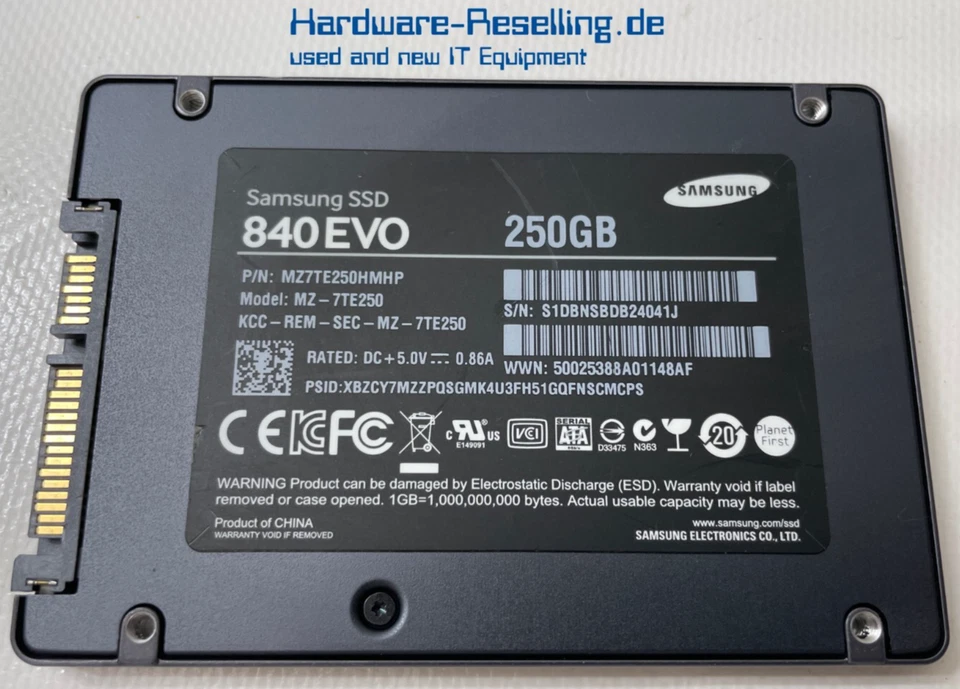 Samsung 840 EVO 250 Go SSD SATA III 6G 2,5" NAND 512 Mo MZ-7TE250 MZ7TE250HMHP - Photo 1/1