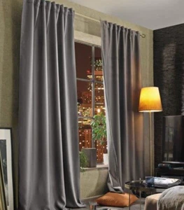 3-in-1 Vorhang - Thermo/Dim-Out/Akustik - mit Multifunktionsband grau 160x135 cm - Bild 1 von 3