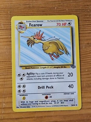 Pokémon TCG Fearow Jungle Unlimited 36/64 LP WOTC. - Image 1 of 2