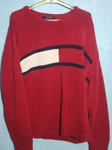 Vintage 90's Tommy Hilfiger Red Flag Logo Sweater - Picture 1 of 10