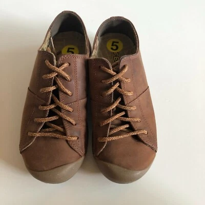 Keen Womens Sz EU 35 US 5 Leather Brown Lace Up Sneaker Casual Oxford Foto 1 de 4