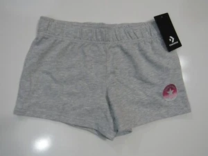 Converse All Star Girls Youth Shorts Gray Large 12-15yrs Nwt - Picture 1 of 4