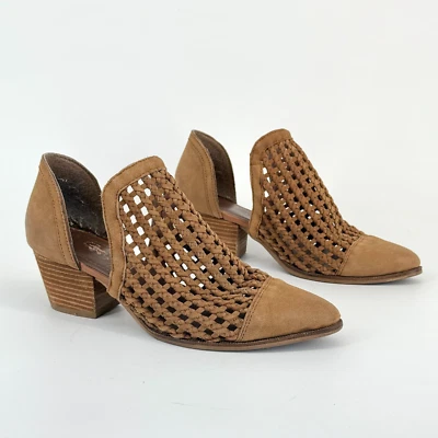 Sbicca Sycamore Woven Leather Booties Size 9.5 Block Heel Clogs Boho Western - Image 1 of 4