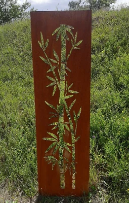 Gartenschild Sichtschutz Gartenstecker Edelrost Gartendeko Stele Windschutz - Bild 1 von 2