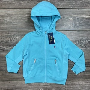 Polo Ralph Lauren Kids Water-Repellent Double-Knit Hoodie Blue Size 4/4T NWT - Picture 1 of 8