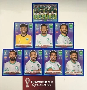 KSA TEAM, SET OF 8 BLUE PANINI STICKERS FIFA WORLD CUP QATAR 2022 #KSA - Picture 1 of 1