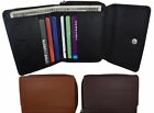 Ladies Genuine Leather Trifold ID Card Holder Wallet W Zippered Accordion Pocket