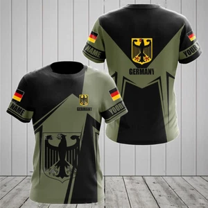 Deutsche Germany Flagge Adler eagle Sports Kurzarm T-Shirt Shirt Polyester - Picture 1 of 2