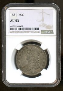 1831 50c Capped Bust Silver Half Dollar Coin NGC AU 53
