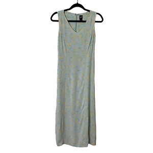 Vintage Gap Size Small Blue Boho Cottagecore Floral Print Sleeveless Maxi Dress
