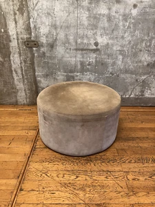 Leder-Ottomane, zylinderförmig | Mid-Century Modern - Bild 1 von 8