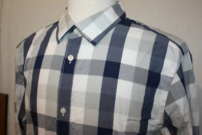 GAP не железо оригинальный крой мужской синий серый большой клетку кнопка спереди рубашка размер XL  - Изображение 1 из 4
