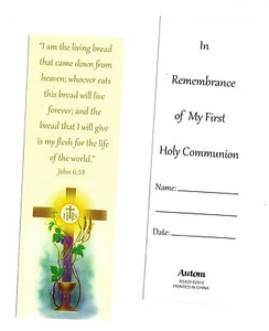 1. Erstkommunion Lesezeichen "JOHANNES 6,51 Ich bin das Brot des Lebens; wer... - Bild 1 von 1