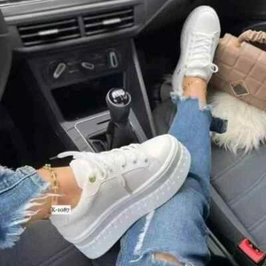 Women Sneakers All-Match Platform Round Toe Shoes for Women Shallow Mouth Casual - Picture 1 of 30