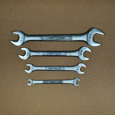 Craftsman USA =V= Series SAE 4 pc Double Open End Wrench Set 1/4” - 3/4" Vintage - Image 1 of 2