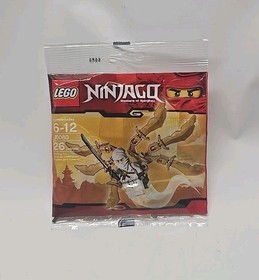LEGO NINJAGO~26 PC WHITE NINJA ZANE~GOLDEN GLIDER~SPINJITZU~POLYBAG 30080~NIP