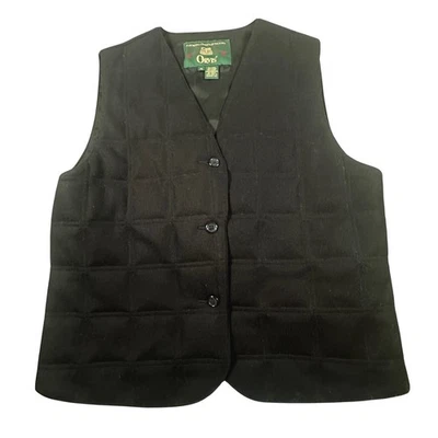 Vintage Orvis Men's Small Black Quilted Wool Blend Lined Vest - Image 1 of 4