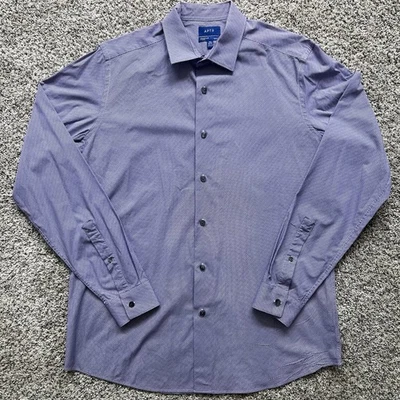 Apt 9 Premier Flex Dress Shirt Mens Size16 1/2, 36/37 Slim Fit Purple Geometric - Image 1 of 4