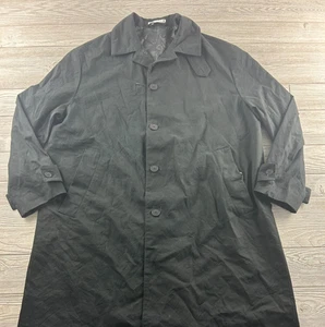 ZARA Black TRENCH Coat Oversized Women's Size Large Button Up - Picture 1 of 9