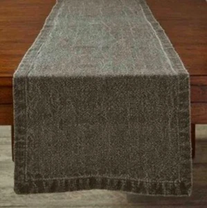 Dark Brown Washed Linen Table Runner By Park Designs 60” Chocolate Brown - Picture 1 of 1