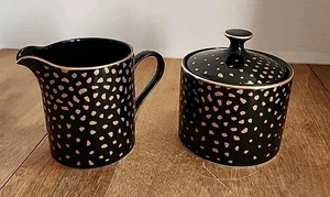 Sango Larry Laslo Collection Creamer & Covered Sugar Bowl Gold Dust 1052 Japan  - Picture 1 of 9