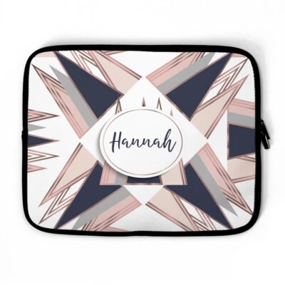 Geometric Spike Personalised Name Laptop Sleeve, laptop bag, skin - Image 1 of 4
