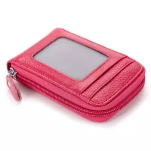 RFID Blocking Women Small Leather Wallet Credit Card Holder Mini Zipper Purse US - Picture 1 of 19