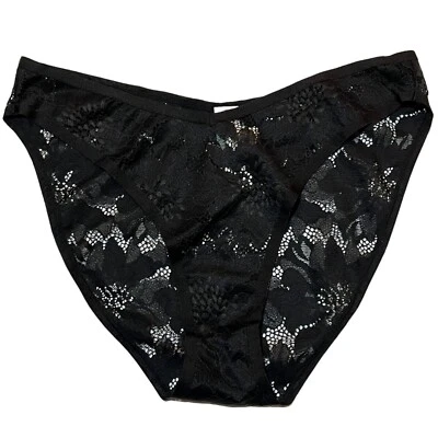 NUEVO CON ETIQUETAS AERIE Bikini Corte Alto Braguita Ropa Interior Talla XS-S-M-L-XL Negro Encaje Foto 1 de 4