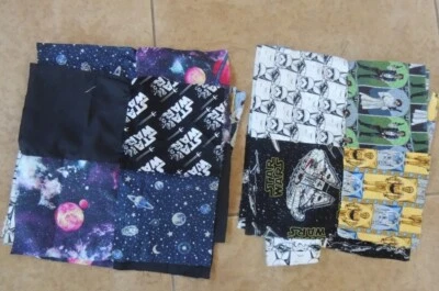 Fabric blocks Star Wars  Space Ships 100% cotton fabric 7 Scraps, appr. 11.5" - Image 1 of 4