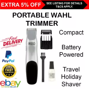 Wahl Portable Beard Trimmer Battery Stubble Moustache Styler Shaver Travel Small - Picture 1 of 6